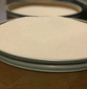 image of white polyethylene resin in barrels