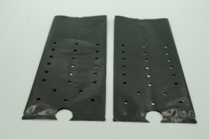 image of black sample of a plastic grow bag from TDI Custom Packaging, Inc.