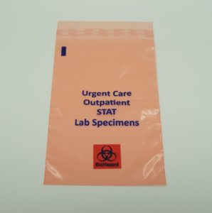 image of a lab specimen bag; an example of custom plastic packaging for medical uses