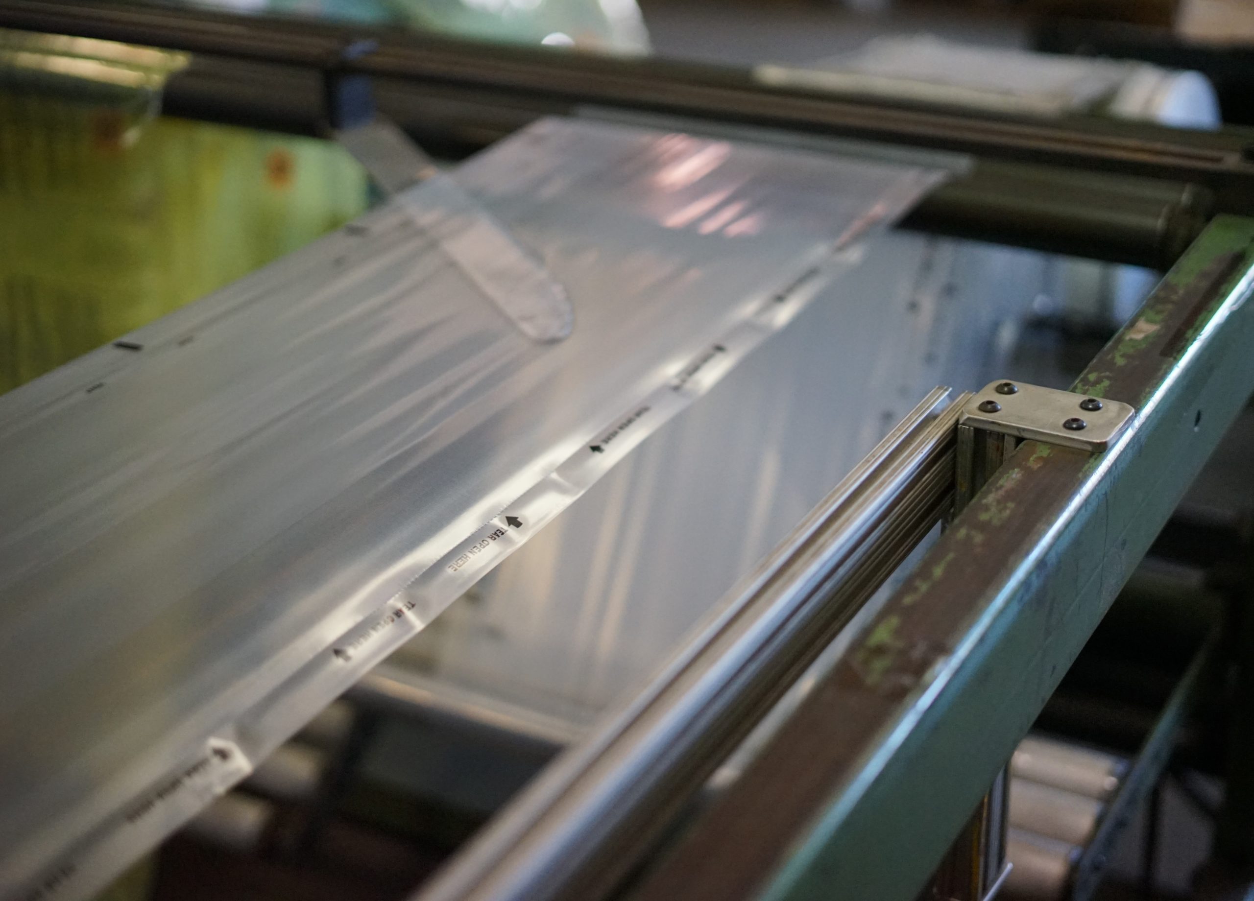 image of the manufacture of a custom plastic bag