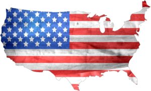 image of a flag printed on the USA to represent 'made in the USA"