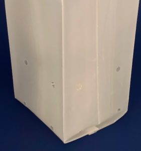 image of a white plastic grow bag with vent holes from TDI Custom Packaging, Inc.