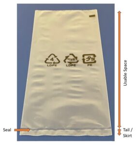 image of a bottom seal poly bag with details