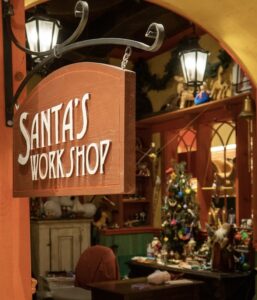 a sign that says"Santa's workshop" as a symbol for TDI Custom Packaging providing custom poly solutions