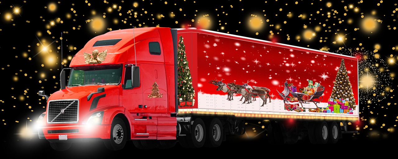 truck symbolizing holiday rush for custom poly